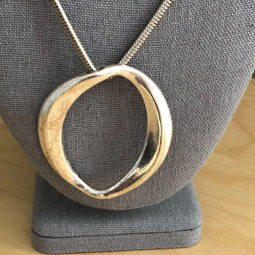 Charming Charlie Silver Choker Snake Chain with Pendant